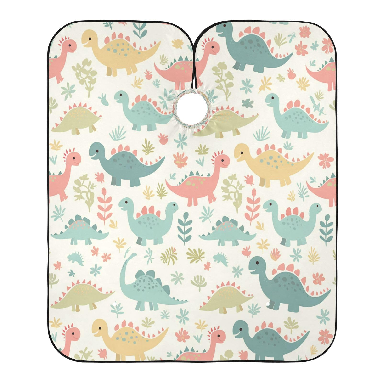 Kigai Cute Dinosaur Hair Cutting Cape for Men & Women Waterproof Barber Cape Professional Hairdressing Salon Styling Apron with Adjustable Closure Snap