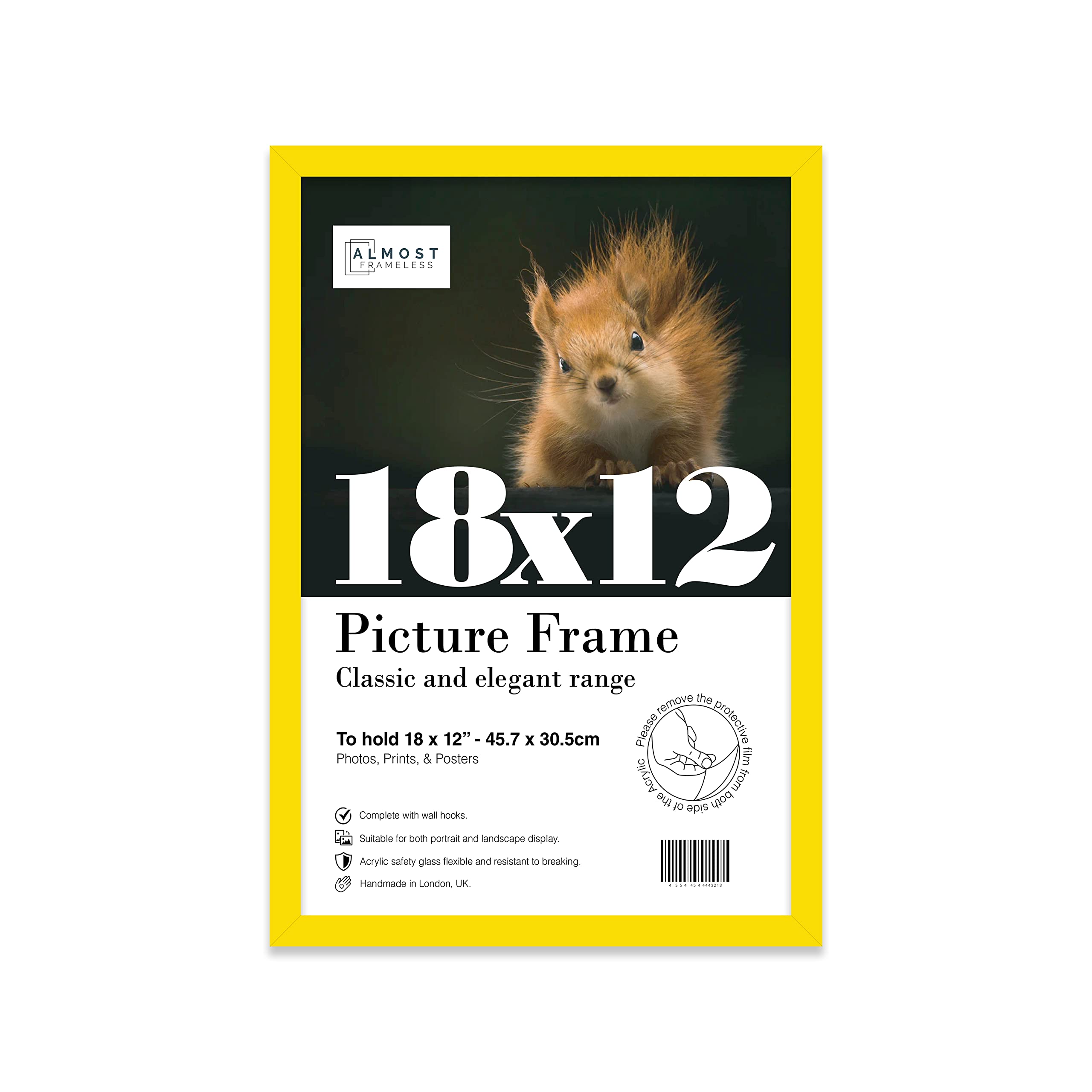 18X12 Yellow Picture Frame (45.7 X 30.5Cm) PosterPhotoArtworkGallery Wall Or Print from B&Q
