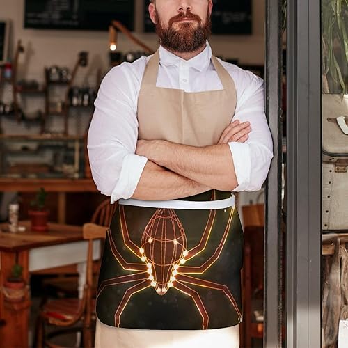 Miniatura 7 de Spider Glow in The Dark Waist Apron Waterproof Server Apron Half Apron Bib for Kitchen Restaurant Cooking