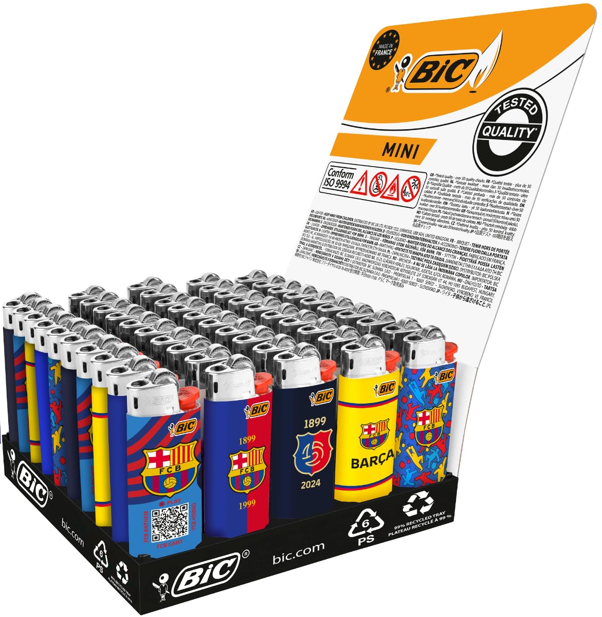 BIC Mini encendedores FC Barcelona Serie B 50 sztuk