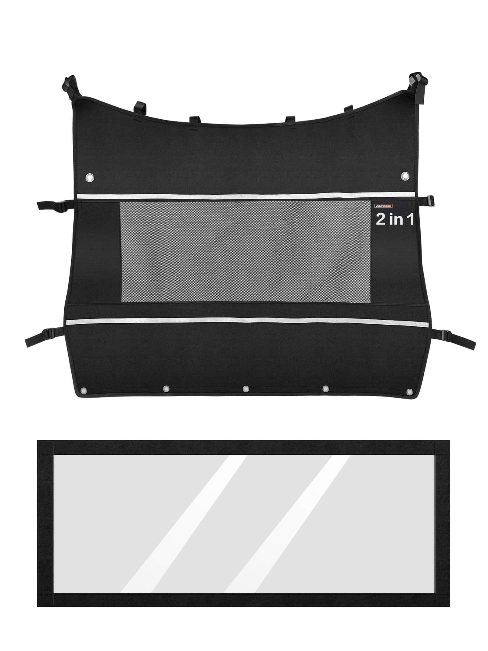 Rear Windshield Soft PVC Window Cover and Soft Rear Window Mesh 2 in 1, for CFMOTO 2018-2019 ZForce 1000 Waterproof Soft Window, ZForce 500 Transparent PVC Window, ZForce 800 Windshield