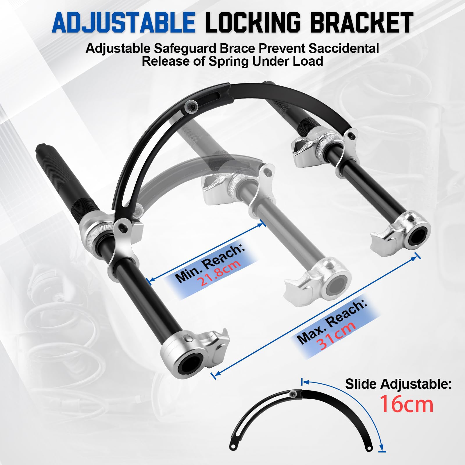 2 Piezas Set Tensor de Muelle Universal para vehículos, Herramienta para amortiguadores de Auto, Carga 1,2T,para turismos, Camiones, ATV y UTV