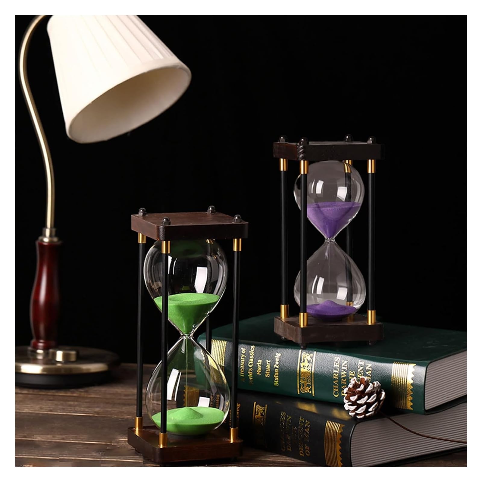 Sanduhr Timer Holzrahmen Sand Schwarz Holzrahmen Dekorative Sanduhr 60 Minuten Sanduhr Couchtisch Buch Schreibtisch Regal Schule