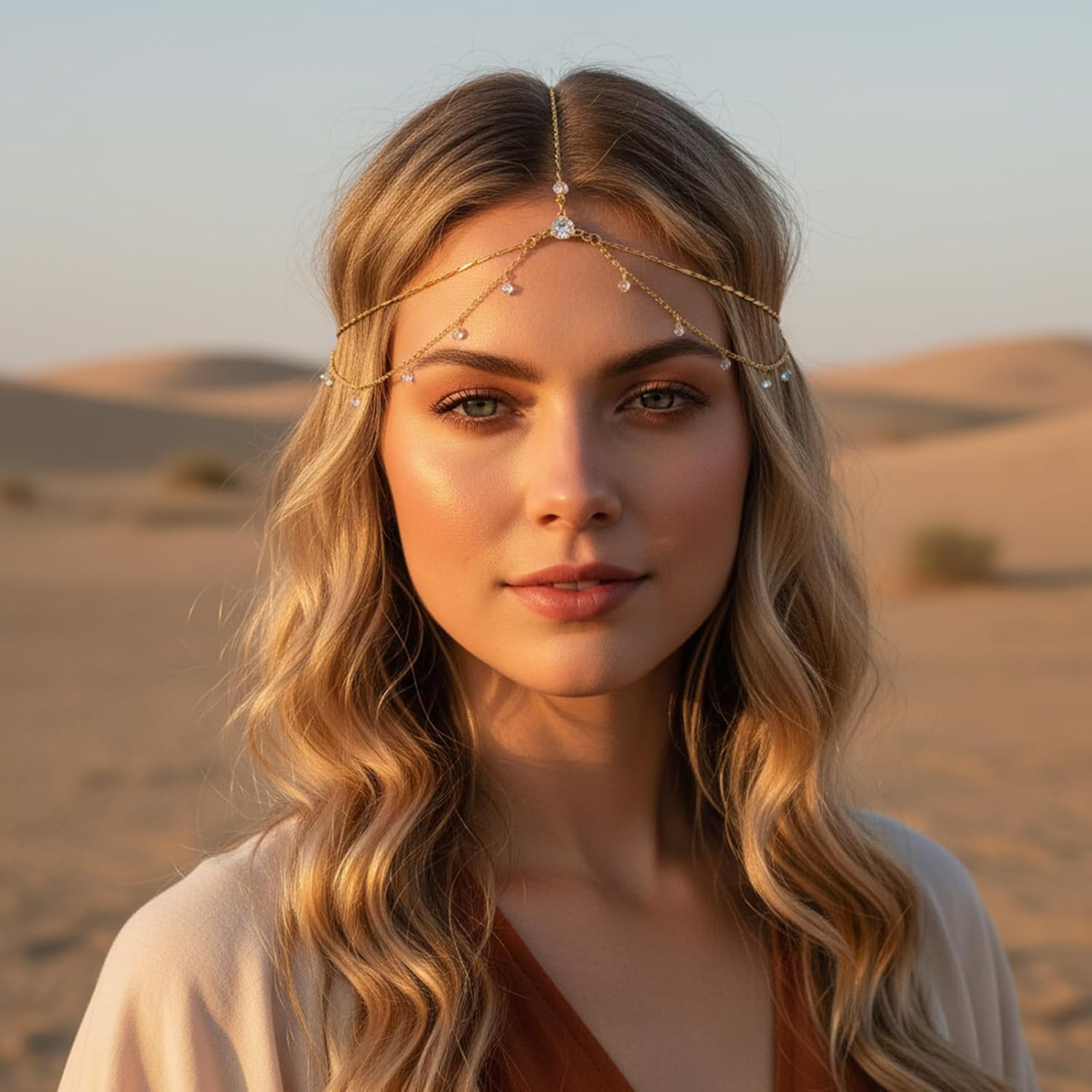 Gold Sequins Head Chain Jewelry, Gypsy Head Headpiece, Festival Prom Costume Headchain Headpiece Jewelry for Women, Exotic Egyptian