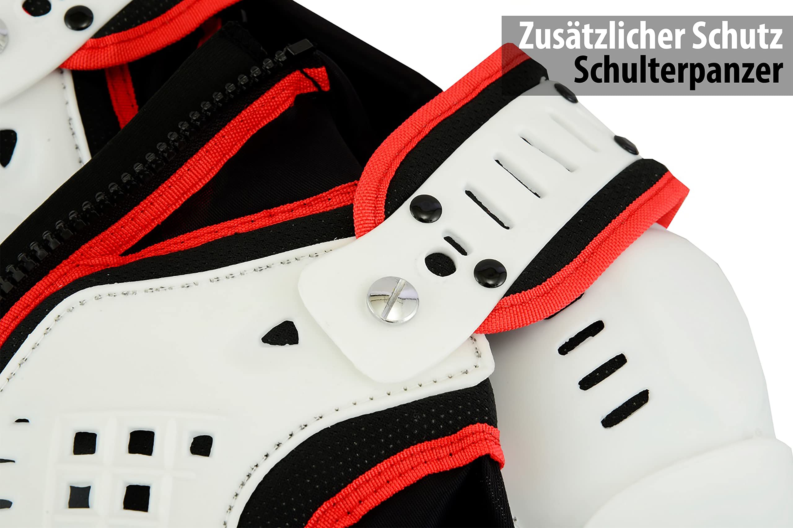 Texpeed – Kinder-Motocrossjacke mit Rückenprotektor für sportliche Aktivitäten – Enduro-Brustschutz – Weiß