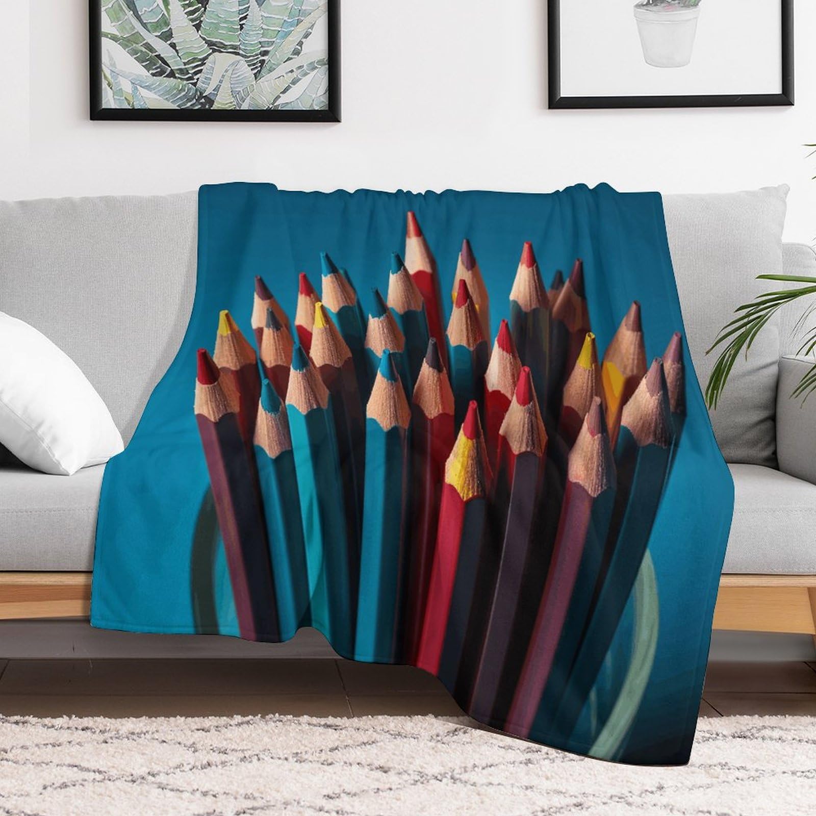 Couverture micro polaire 177x203 cm ultra douce et légère pour lit et canapé