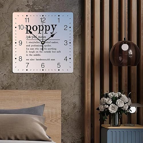 Miniatura 18 de Definición de recursos humanos Reloj de PVC con refranes inspiradores, números cuadrados, tipografía, impresión de poste de 12 pulgadas, silencioso