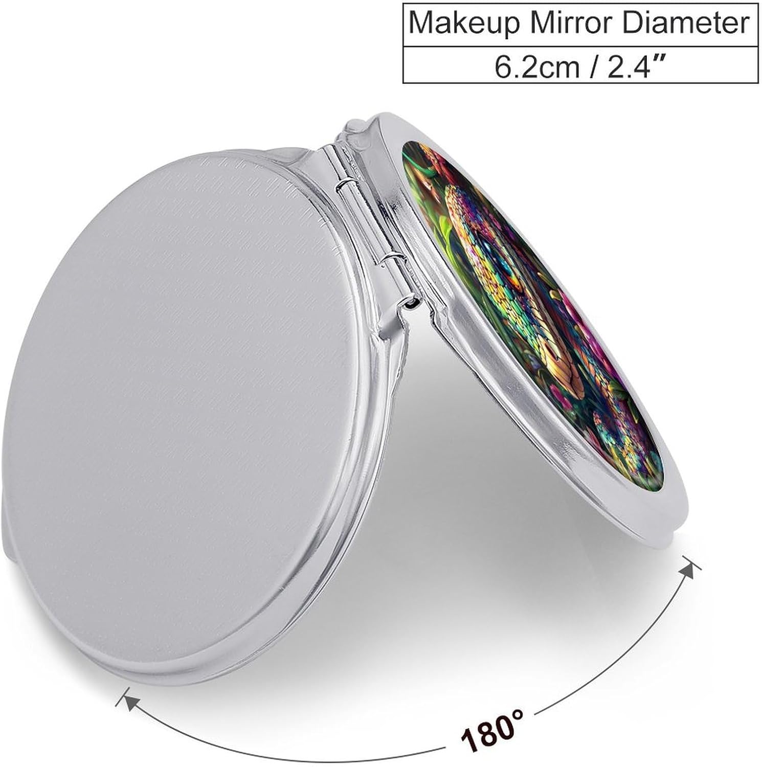 Colorful Flower Snake Compact Makeup Mirror Mini Foldable Cosmetic Mirror Portable Travel Mirror for Purse Pocket