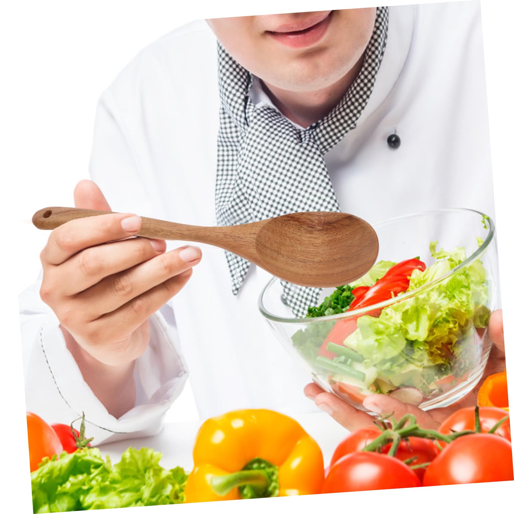 TOPBATHY 10 Piezas Cuchara para fideos con mango largo utensilios para servir comida cuchara sopera cucharas de madera utensilios de cocina de madera o de para el hogar