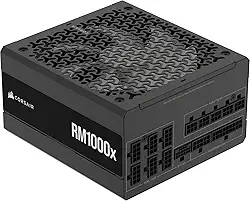 Corsair RM1000x ATX 3.1 PCIe 5.1 Fonte de alimentação totalmente modular 1000W – Baixo ruído, eficiência dourada Cybenetics, conector nativo 12V-2x6 – Preto