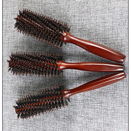 Miniatura 4 de 2 cepillos redondos para el cabello con cerdas de jabalí, cepillo de pelo rizado para secar, peine desenredante, peine de masaje, herramientas de