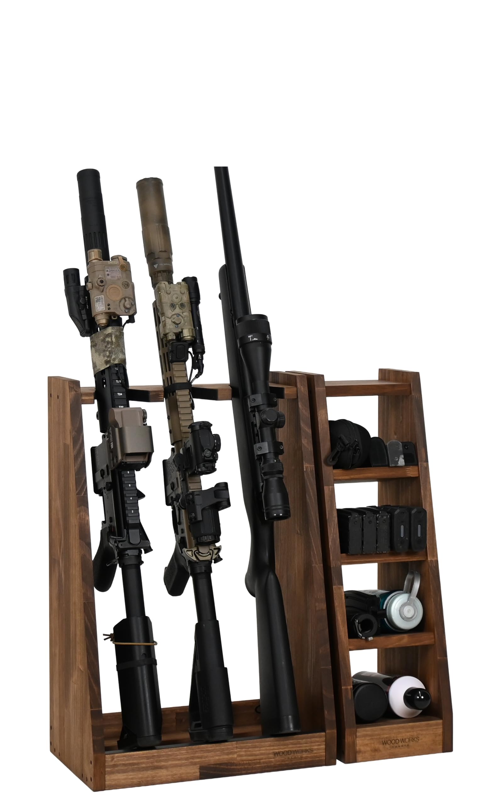 Amazon｜WOOD WORKS 日本製 ライフルスタンド 3丁掛 + マガジンラック