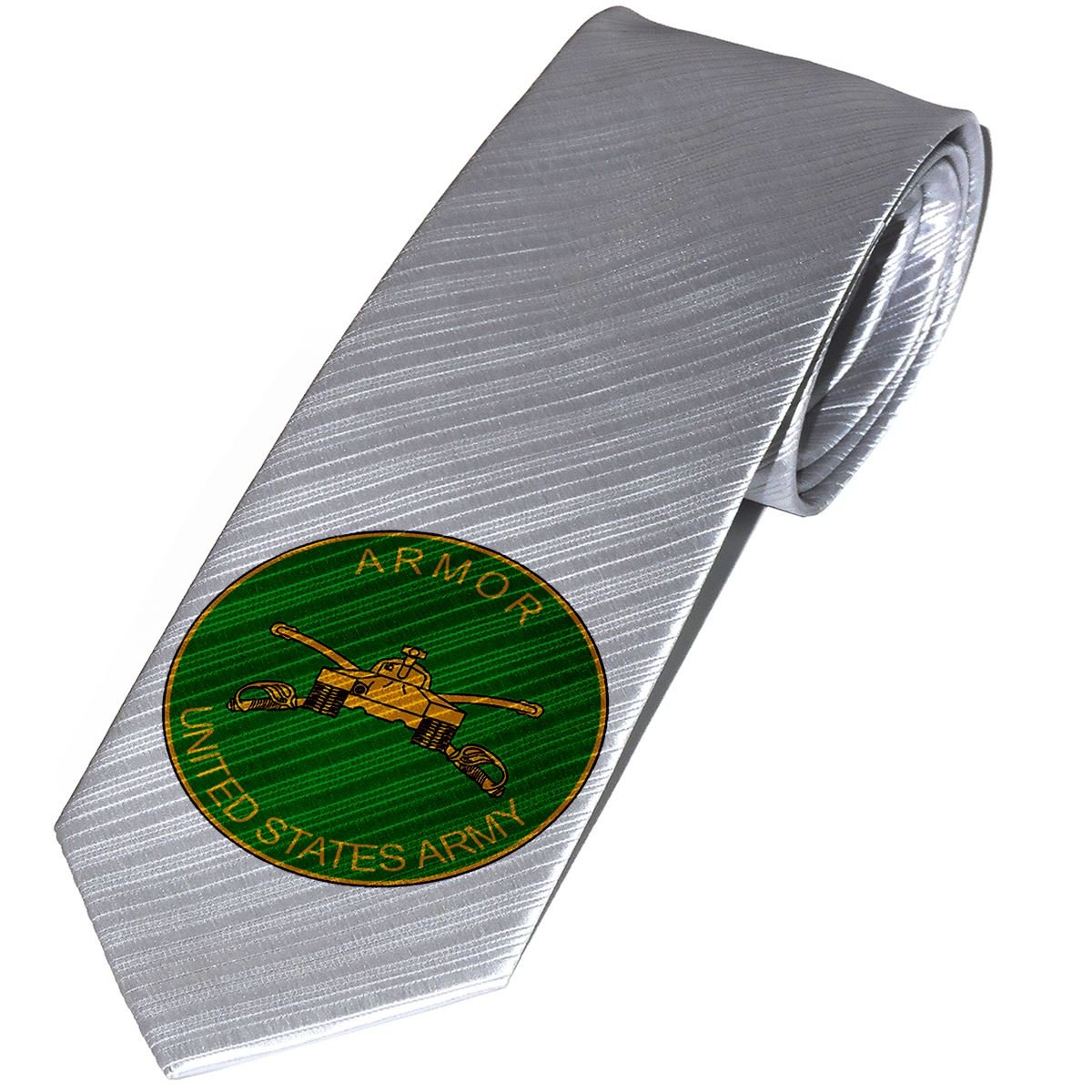 ExpressItBest Necktie/Tie with U.S. Army Armor, branch plaque