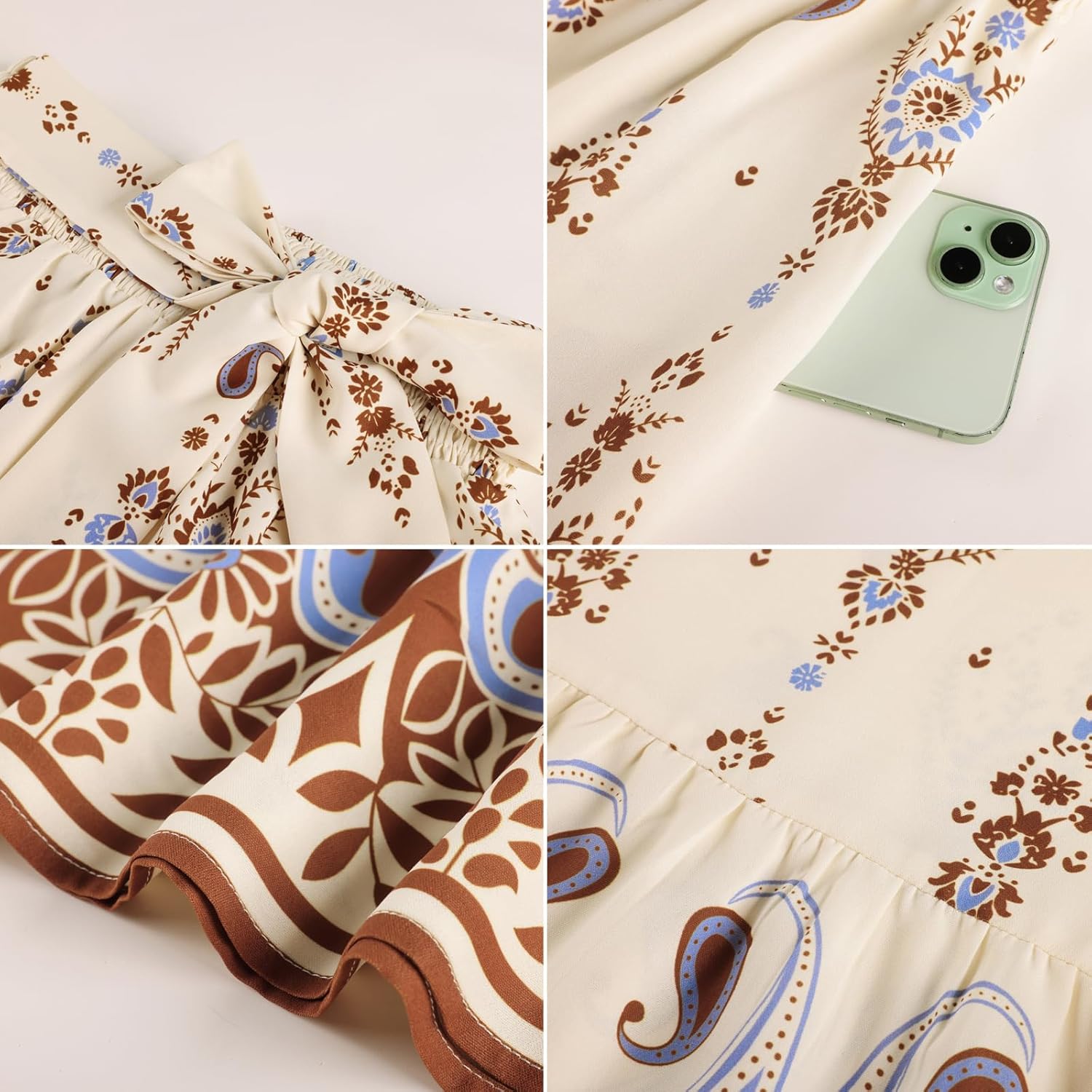 GRACE KARIN Women's 2026 Summer Wide Leg Palazzo Pants Elastic High Waisted Boho Casual Flowy Beach Pants with Pockets - Image 5