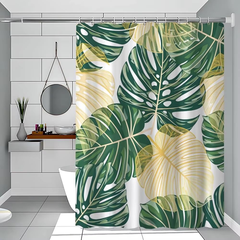 Rideau de douche tropical imperméable pour créer une ambiance spa nature à la maison