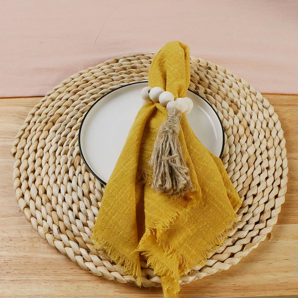 Servilletas de tela para bodas de algodón color jengibre de 32 x 32 cm reutilizables en pack