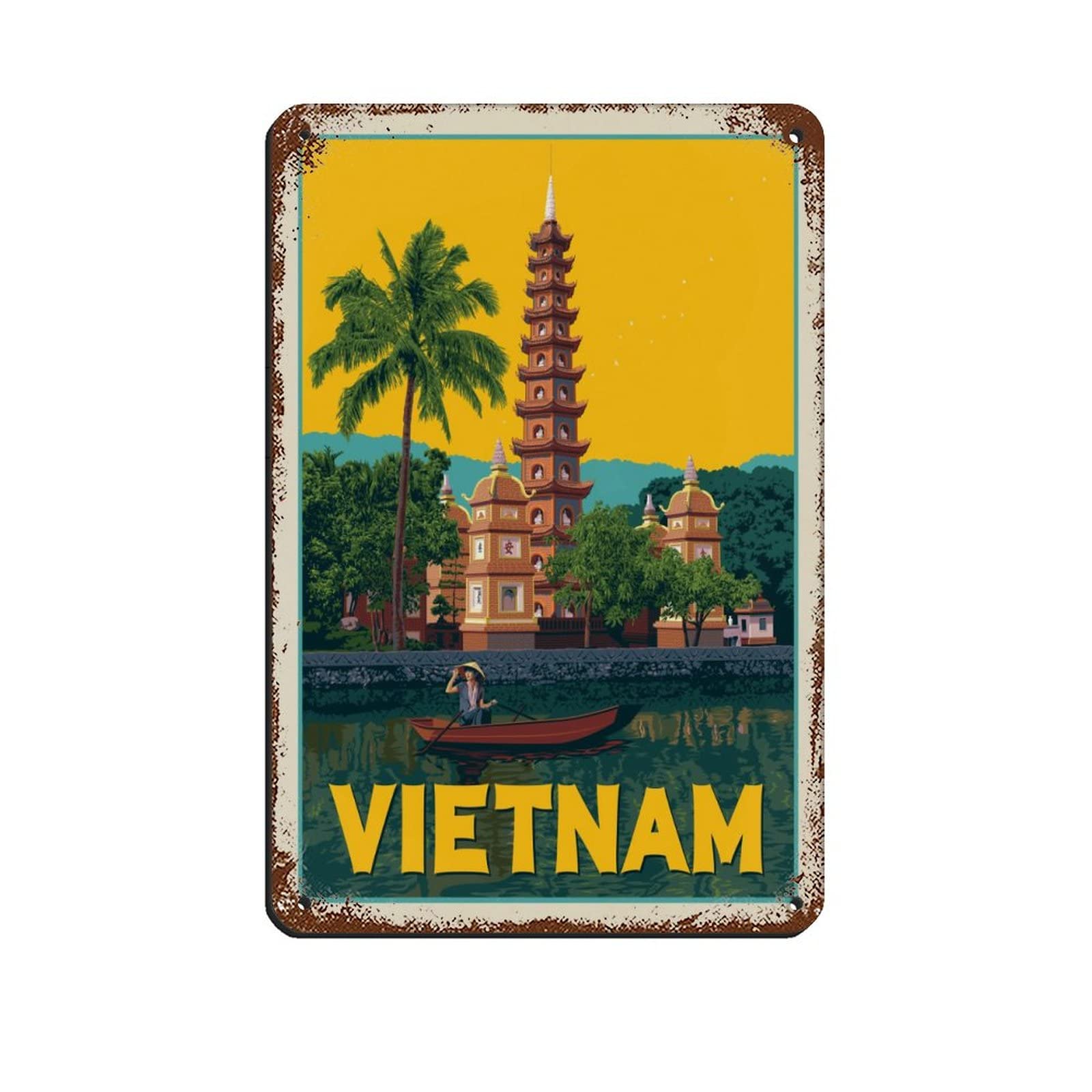 Nprzm A291 Metal Signs Vietnam Hanoi Funny Travel Tin Signs Bar Coffee Home Room Art Wall Plaque Decor Gift Outdoor Indoor 15X30cm