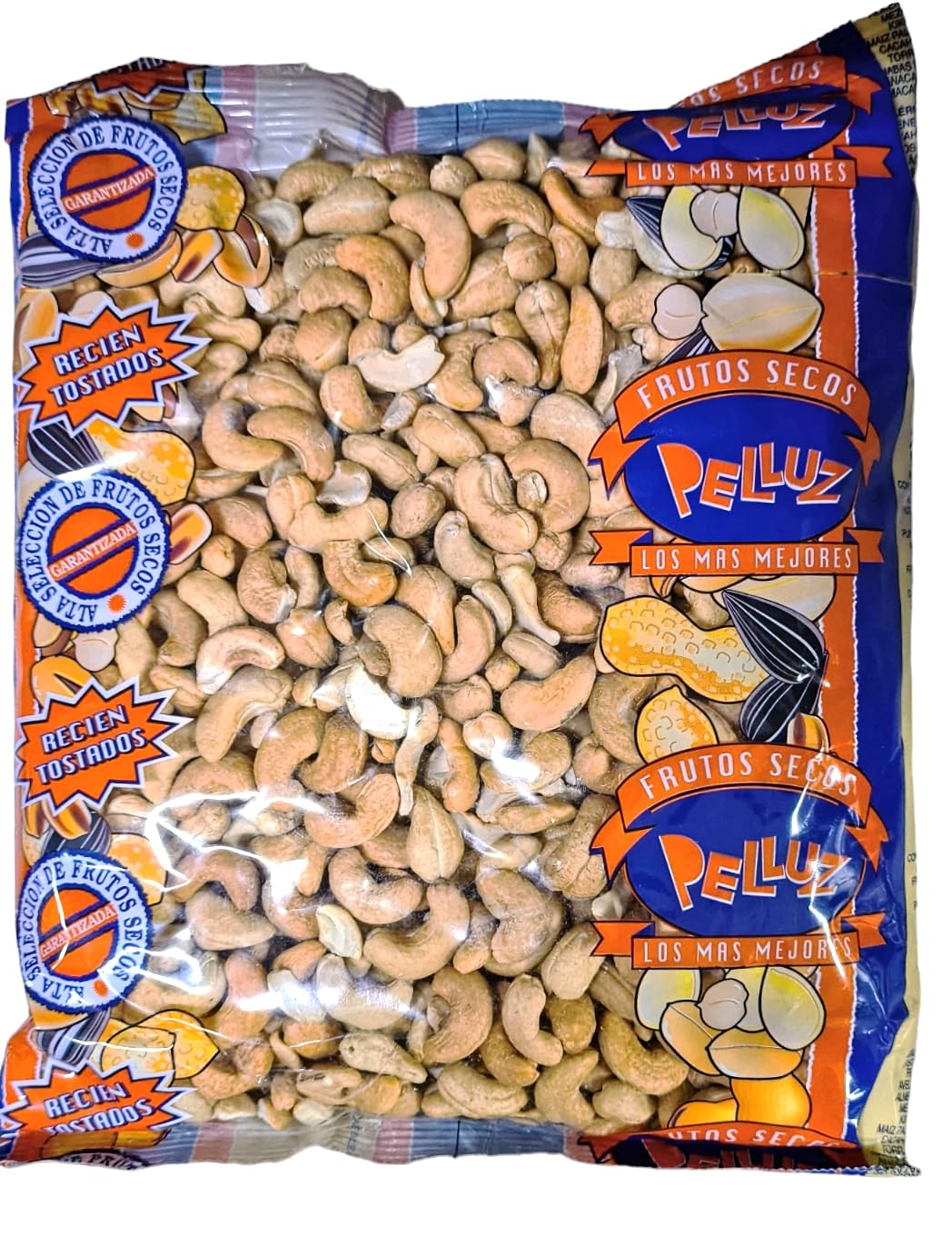 Anacardos Tostados sin Sal 1 Kg - Marca Pelluz: Deliciosos y saludables anacardos tostados sin sal, presentados en un práctico envase de 1 Kg. Marca Pelluz.
