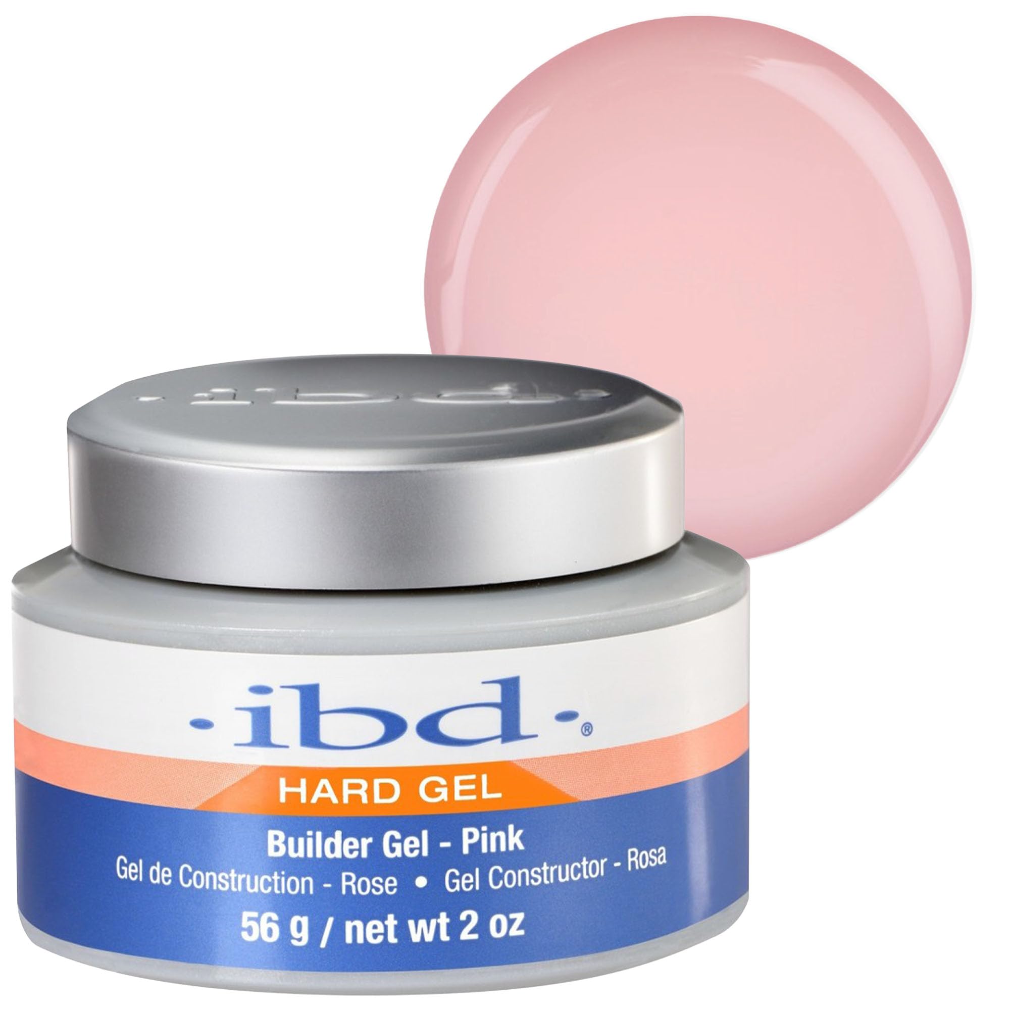 IBD Hard Gel - UV Builder Gel Pink, 1er Pack (1 x 56 g) – MADE IN USA – Premium żel budujący do paznokci, różowy
