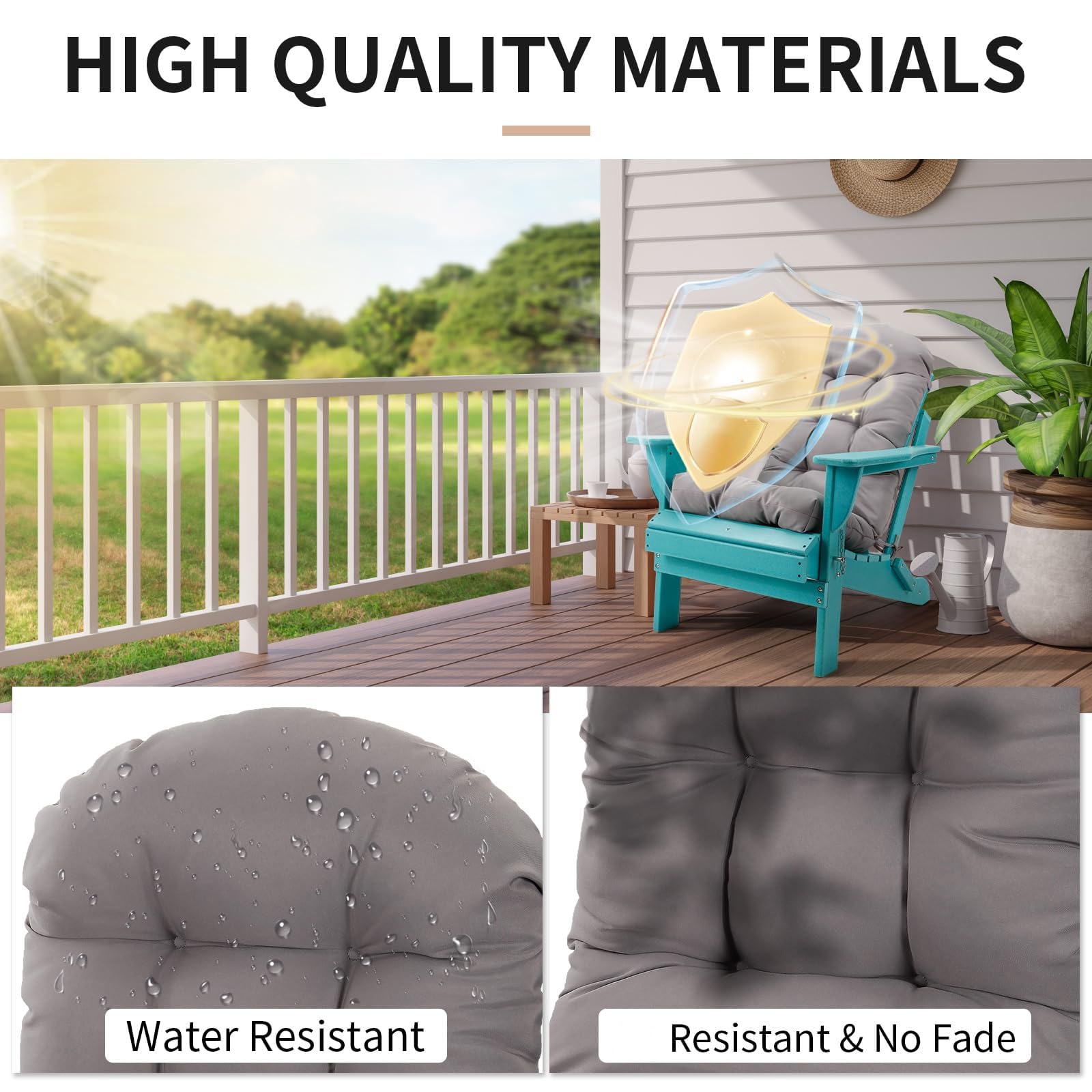 wasserdichte, Dick gepolsterte Auflagen für Adirondack, Gartenstühle