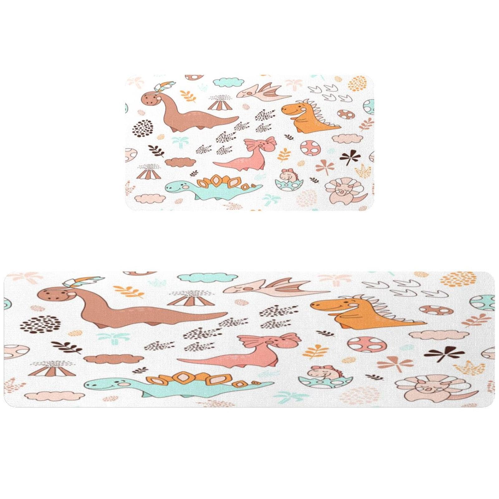 Alfombrillas de cocina lavables y absorbentes VAPOKF de dinosaurio para pasillo y hogar