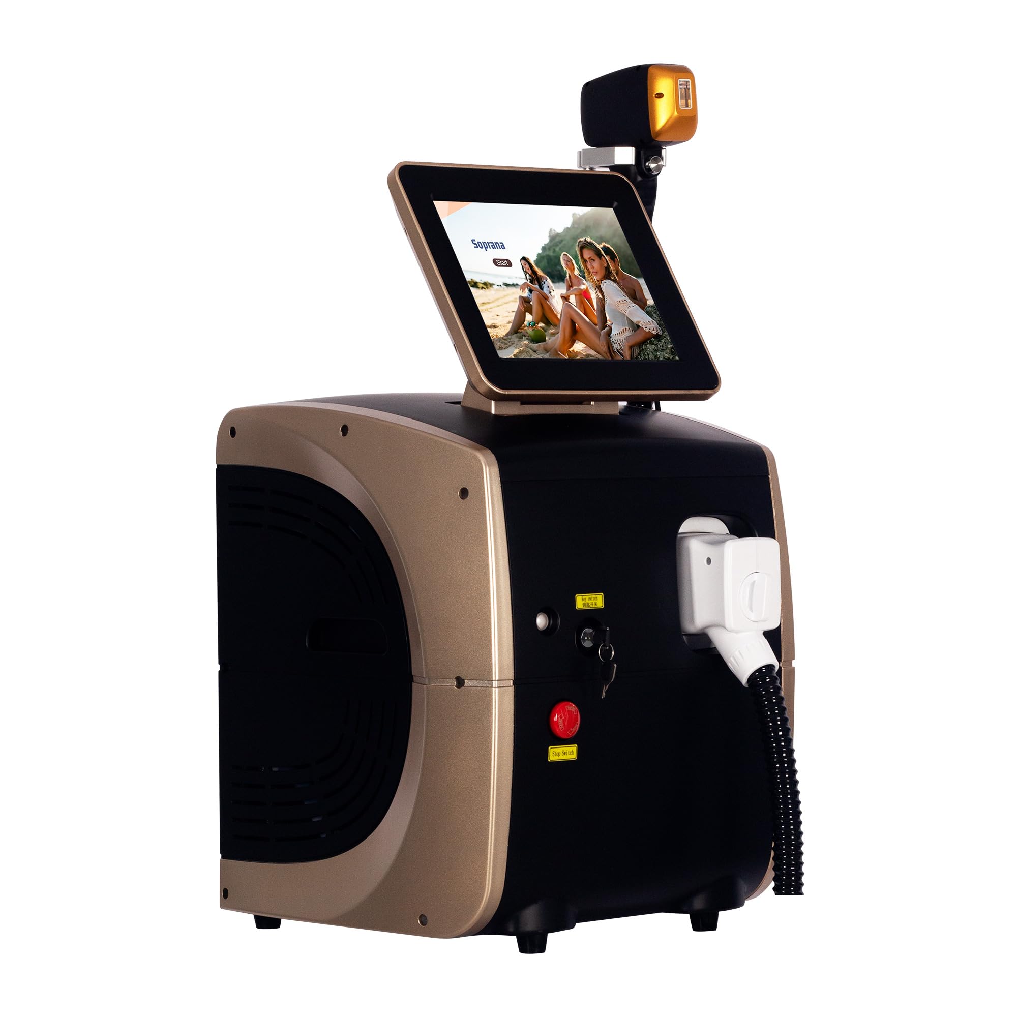 Dispositivo Laser a Diodo 808nm per Riduzione Progressiva dei Peli, Epilatore Estetico Portatile per Uso Domestico e Professionale su Viso, Corpo e Zona Bikini