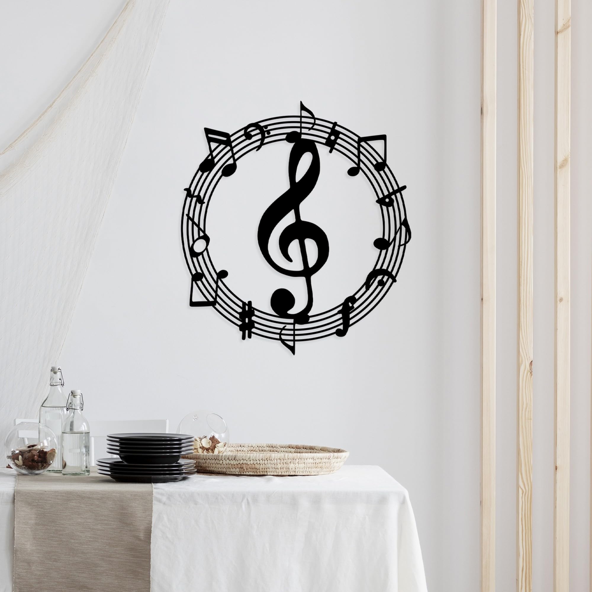 Stylish Black Decorative Metal Wall Accessory, 63 x 70 cm, 100% Metal, 1.5 mm Thick, Lightweight & Easy to Hang, Perfect for Modern Home Decor