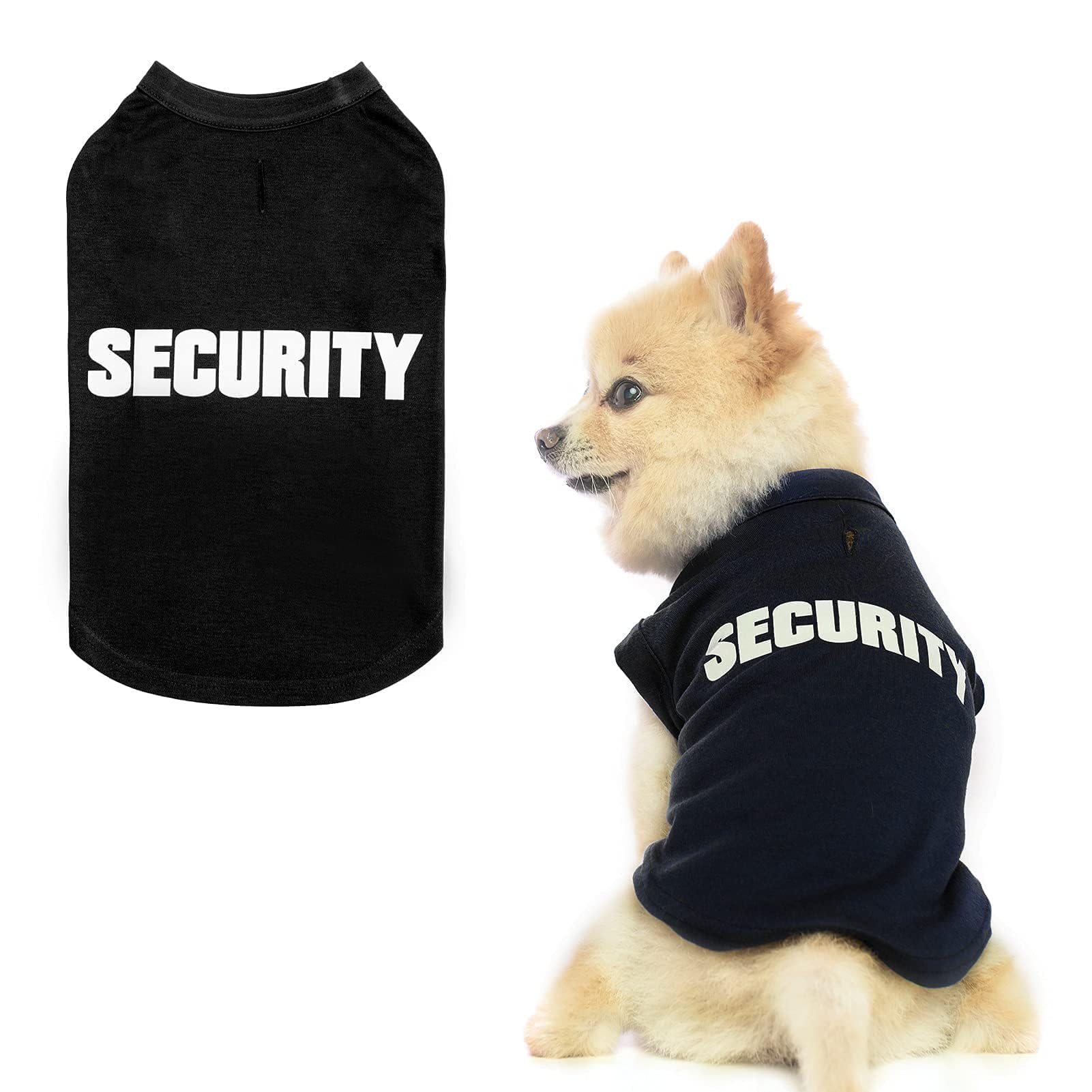 BINGPET Security Dog Shirts,Soft Cotton Puppy Tshirt,Breathable Lightweight Dog Costumes Tank Top Vest Machine Washable Stretchy for Small Medium