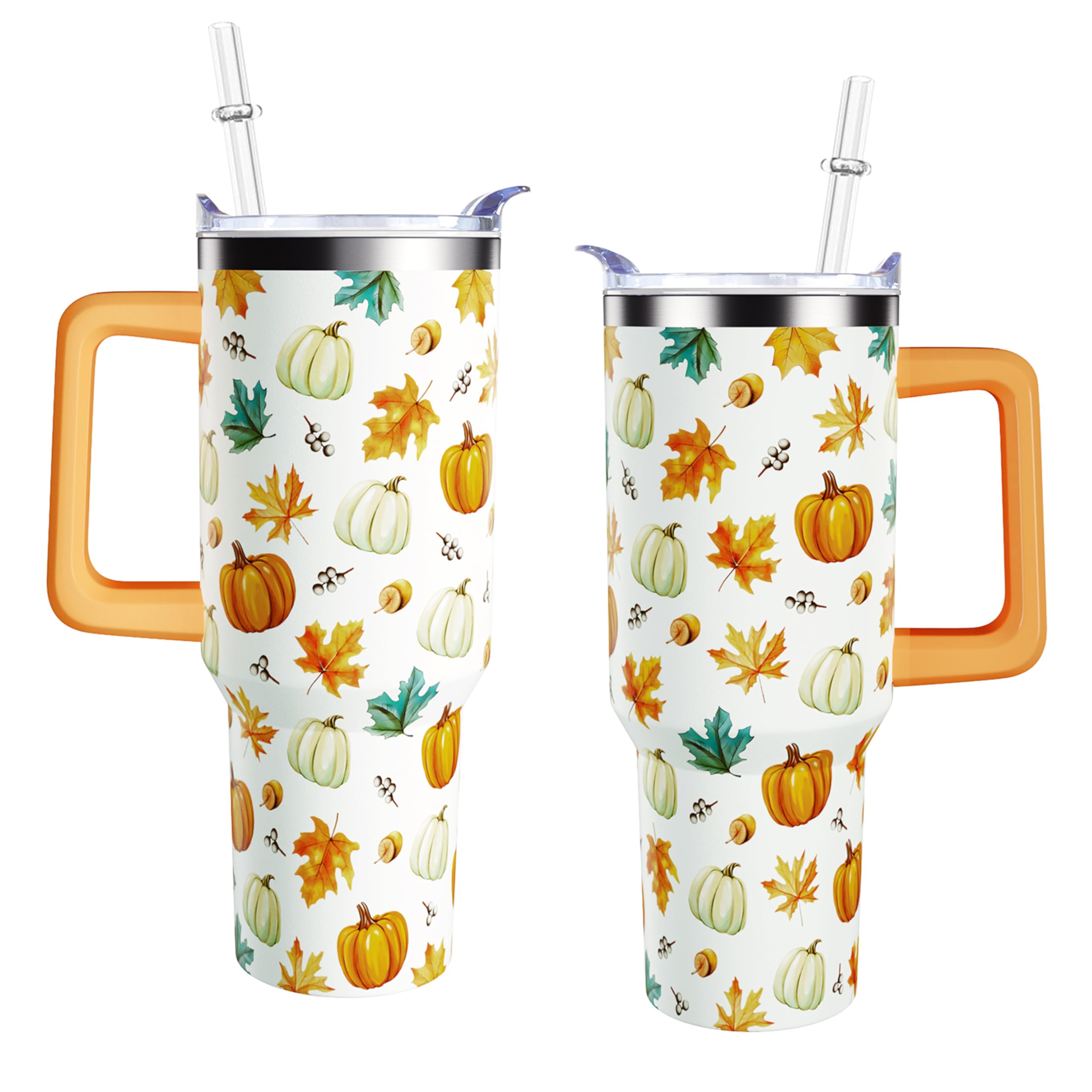 Amazon.com: omezin 40 oz Fall Pumpkin Tumbler With Handle and