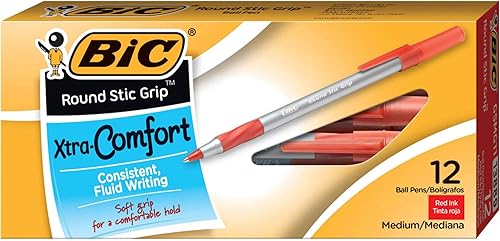 Miniatura 6 de BIC Round Stic Grip Xtra Comfort - Bolígrafo de punta media 0047in rojo 12 unidades