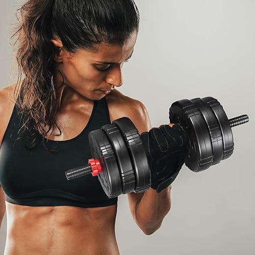 Miniatura 7 de EDOSTORY Adjustable Dumbbell Set, 22446688lbs Free Weights Dumbbells for Home Gym, 4 in 1 Set, Barbell Set, Dumbbell Set, Kettlebell Set and