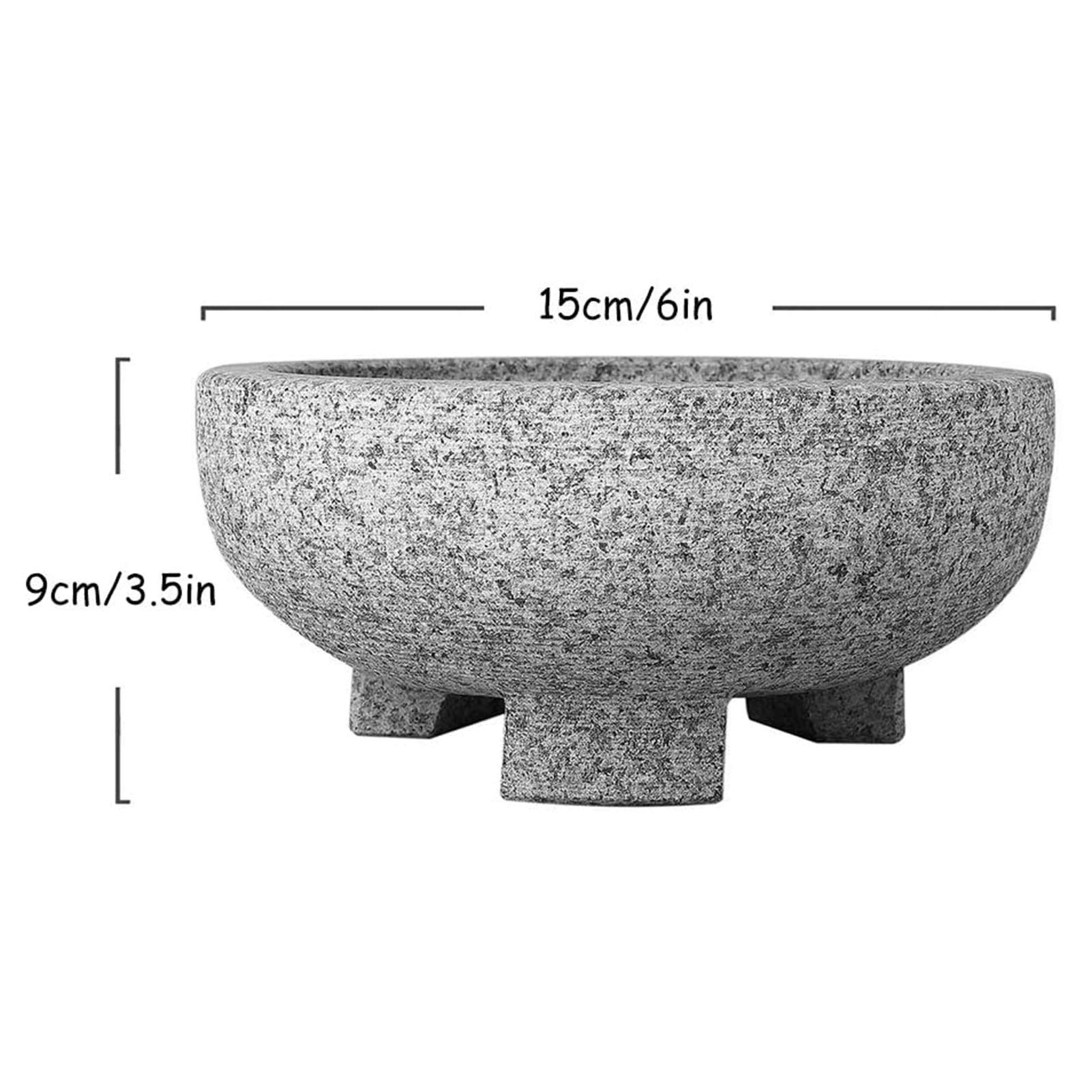 Mörser und Stößel-Set, große Steinmühle, Knoblauchmühle, Gewürzmörser, unpolierter Granitmörser, Guacamole-Schüssel, Küche