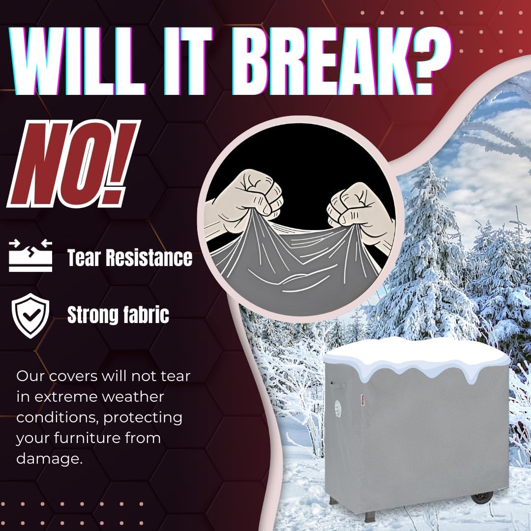 Turtle Life BBQ Grill Cover, 47 Inch Heavy Duty Waterproof Barbecue Gas Grill Covers for Flat Top Griddle, Anti-Fading Cover for Gas Grill, Gray