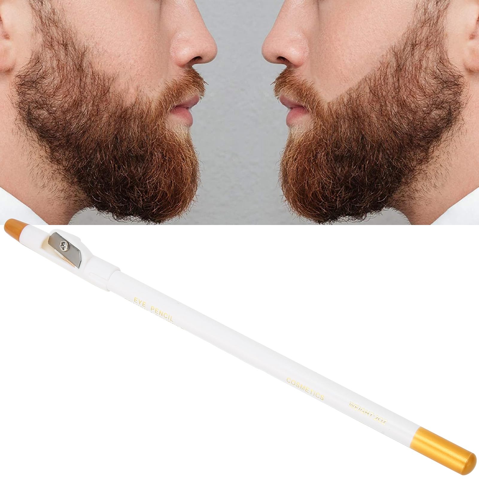 Penna parrucchiere, penna stilografica per barba, accessorio per acconciature e barba (bianco)