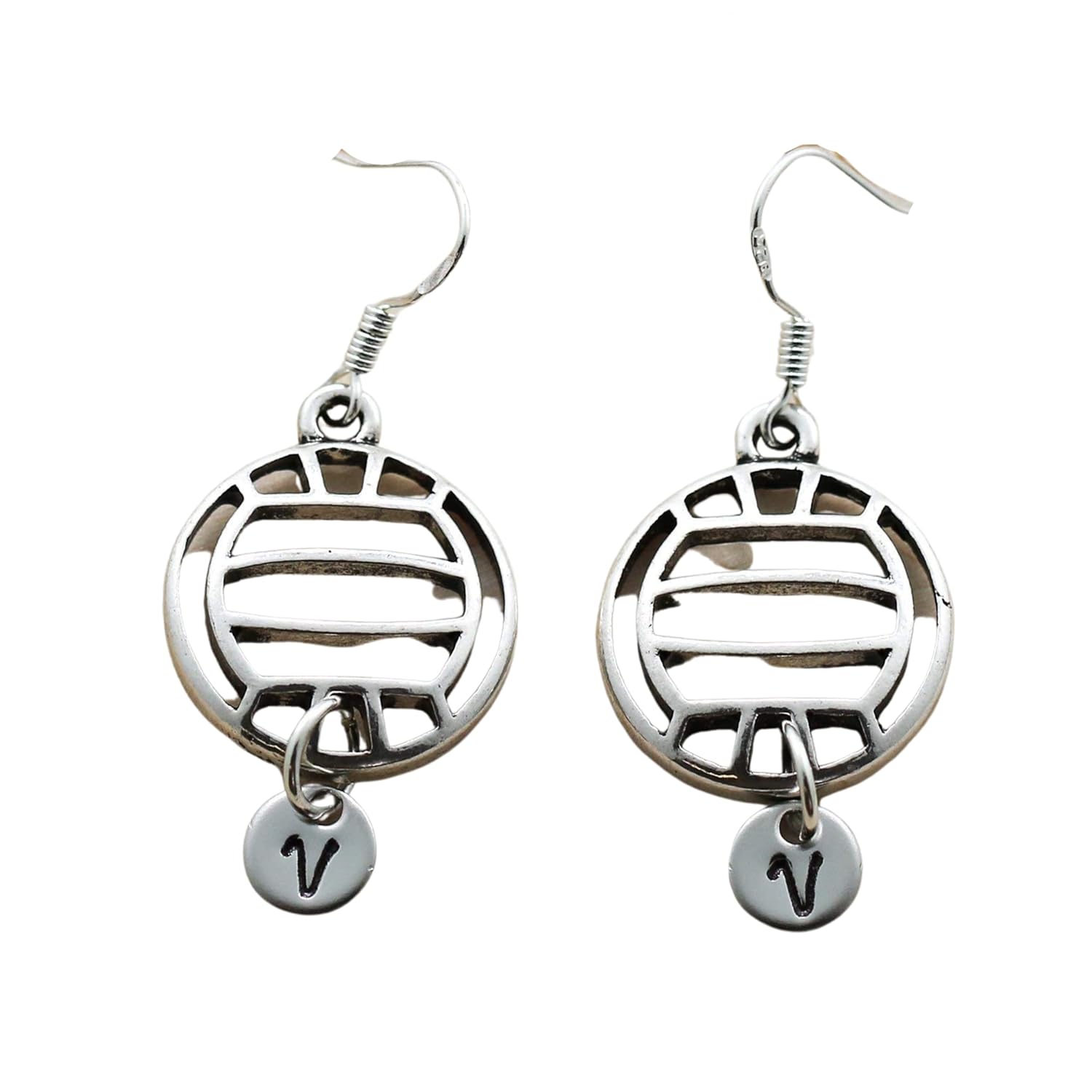 Volleyball Earrings Sterling Silver Hooks Personalized