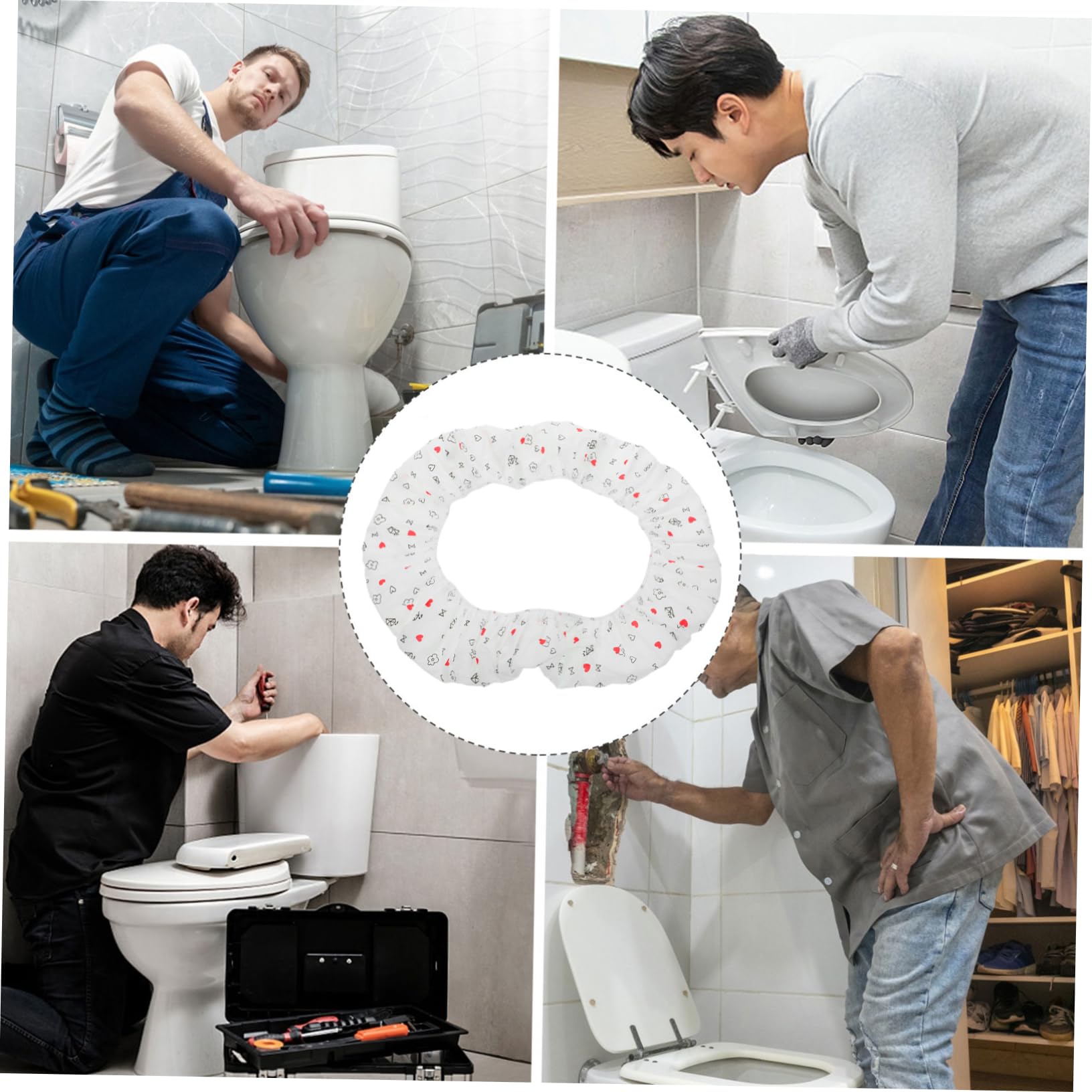 HEMOTON 12pcs Disposable Toilet Seat Covers Round Portable Toilet Bags Travel Potty Seat Liners