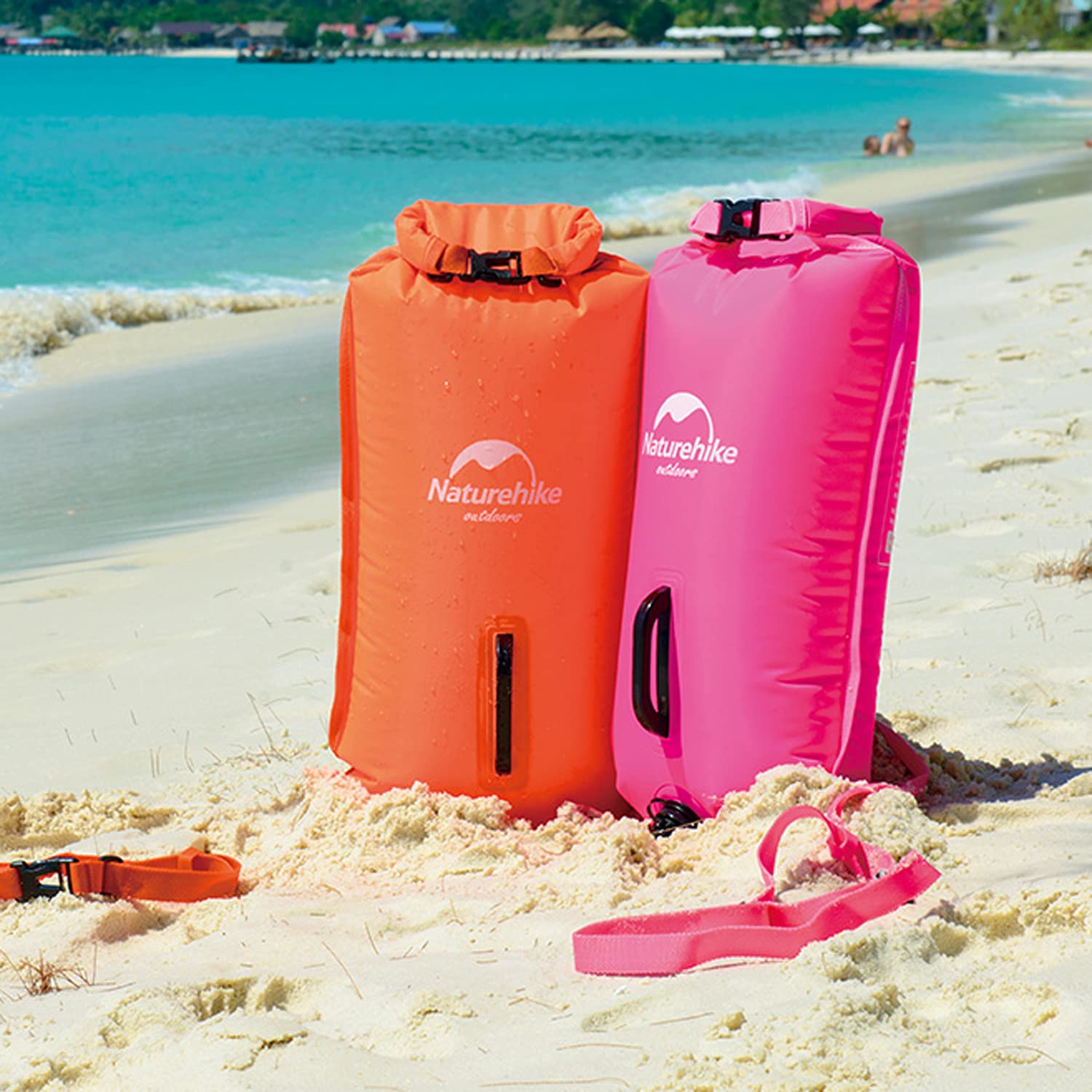Naturehike boa nuoto acque libere gonfiabile 28L,leggero portatile Impermeabile,2 airbag,Sicurezza Swim Buoy per Sport Acquatici, Nuotatori, Triatleti, Kayaker e Snorkeling