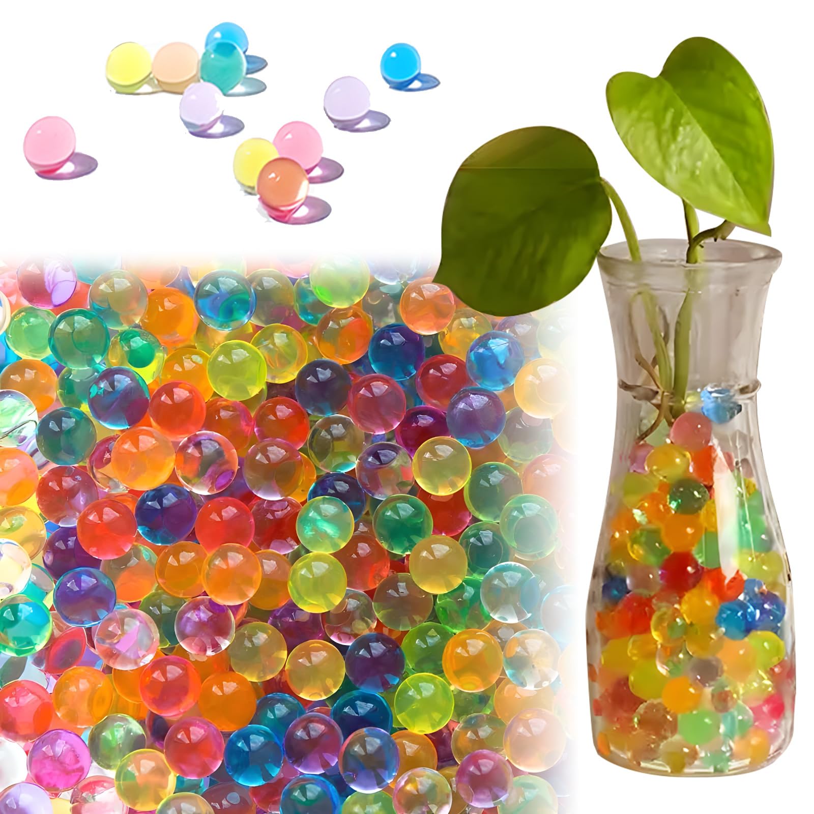 Elkuaie 10000pcs Colorful Water Beads Water Gel Beads Color Jelly