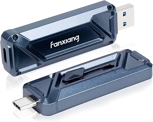 fanxiang Unidad USB SSD externa de 1 TB, 2050 MBs USB-C y USB-A SSD portátil de 1 TB, grabación y almacenamiento HDR 4K ProRes, aleación de zinc,
