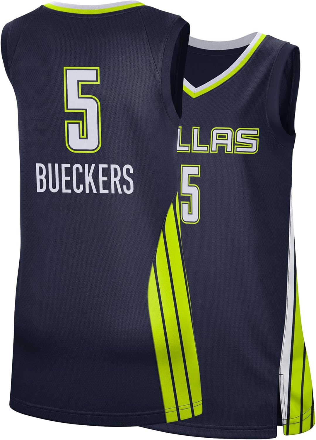#5 Navy Blue Basketball Jersey | Unisex Pro-Cut Fan Apparel | Lime Green & White Accents