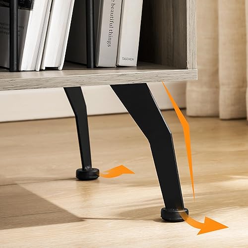 Miniatura 7 de IDEALHOUSE Mesa auxiliar con espacio de almacenamiento de 3 niveles, mesa auxiliar vintage con borde curvado y 4 patas de metal sólido para sala de