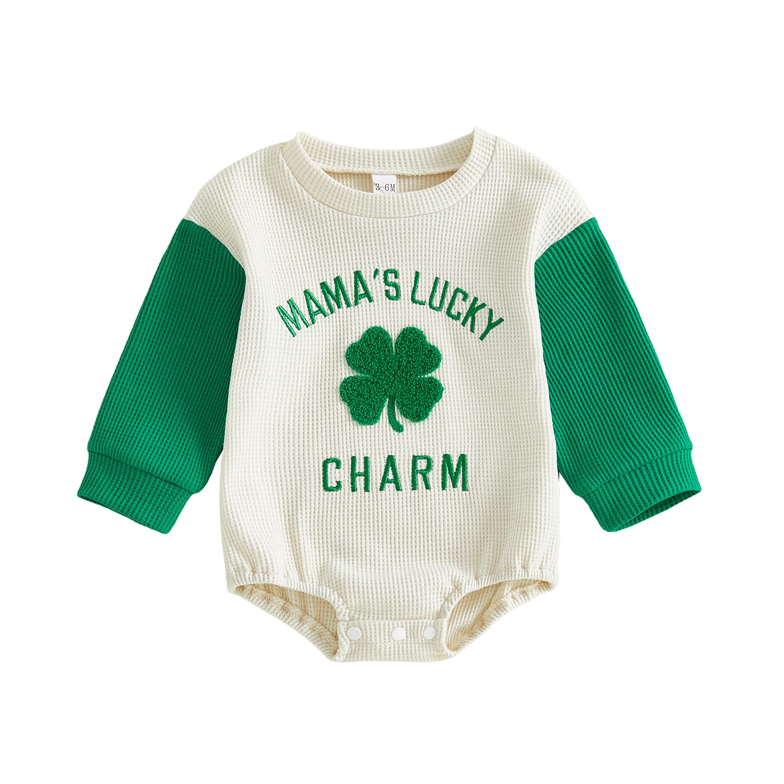 YINGISFITM Baby Boy Girl St Patricks Outfit Newborn My First St Patricks Clover Bubble Sweatshirt Romper Spring Clothes