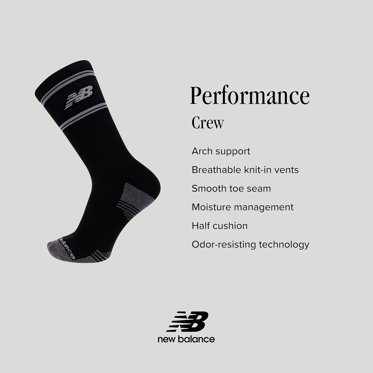 New Balance Unisex Adult Performance Cushioned Crew Socks - Image 7