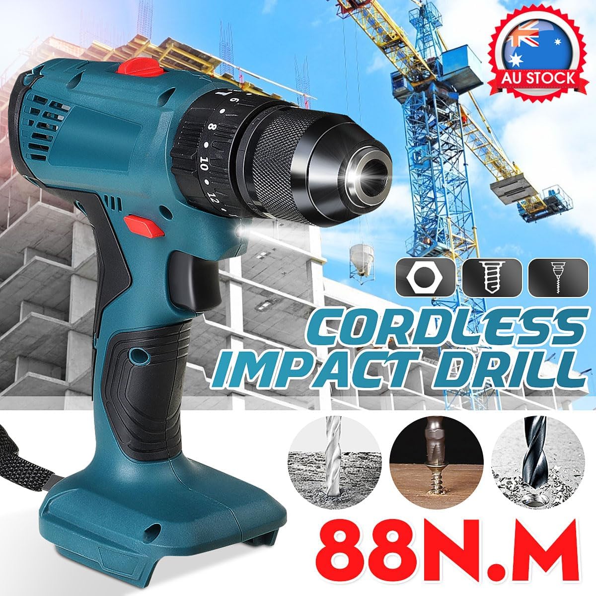 1/2" 88N.m 13mm Cordless Electric Wrench Screwdriver LED for Makitx 18V Battery