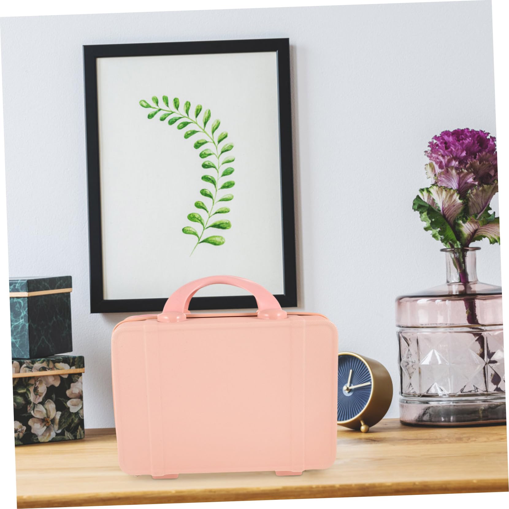 Alipis Kosmetikkoffer Mini-Koffer-Handtasche für Reisen Hartschalenkoffer Kulturbeutel Tragbar Geräumig Stabiler Griff Make-up-aufbewahrung