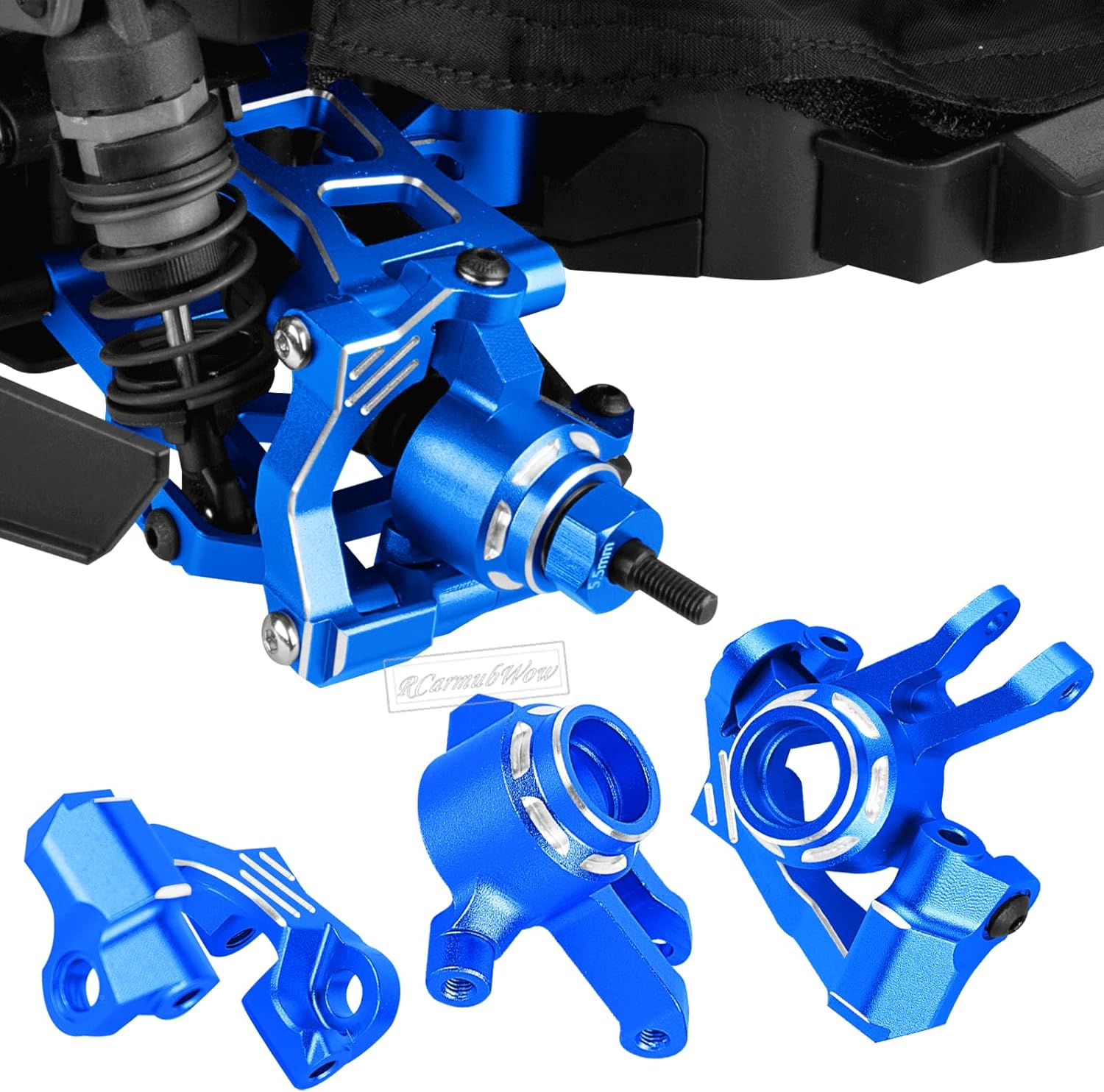 RC Upgrade Parts for Mini Slash 4X4,Mini Rally VXL Ford RS200(#108164-1#108046-1),RC Suspension Arms,C-Hubs Caster Blocks,Front Steering Block Knuckles,Rear Stub Axle Carriers,Navy Blue