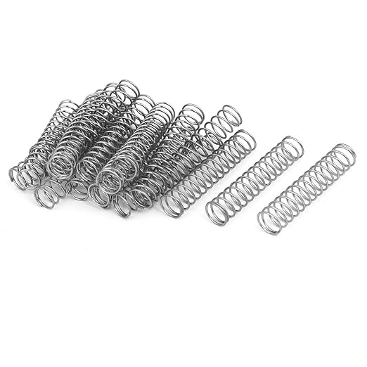 Sourcing Map Compression Spring, 5Pcs 304 Stainless Steel, 10mm OD, 0.8mm Wire Size, 25mm Free Length, Silver Tone - View #9