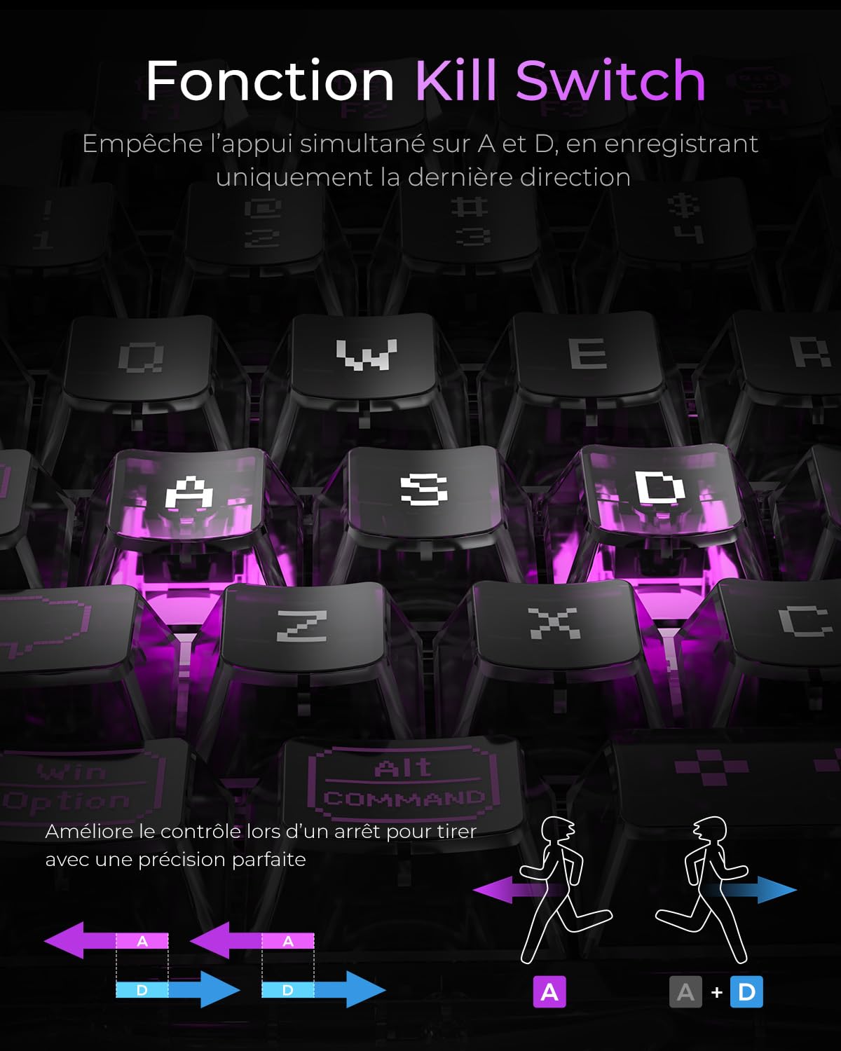 GravaStar V75 Lite Clavier Gamer Magnétique Hall Effect - 4000Hz Rapid Trigger - Activation Ajustable 0,01mm - Clavier Gaming 75% avec Switchs Hot-Swap et Éclairage RGB Transparent | pour PC & Mac