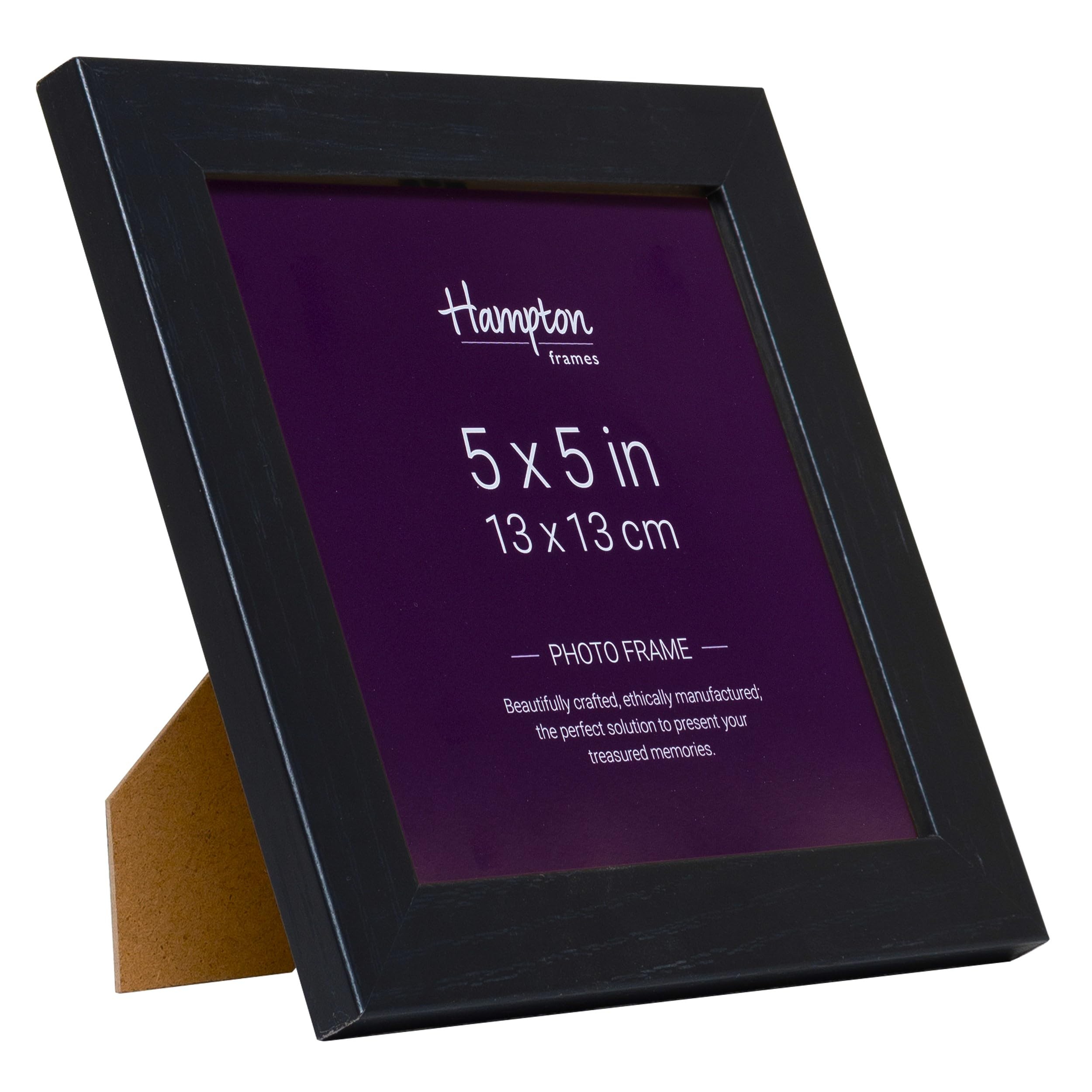 Hampton Frames OXFORD 5x5 (13x13cm) Pack of 1 Black Picture Frame Acrylic (Non-Glass) OXF55NGX-1PK - Image 2