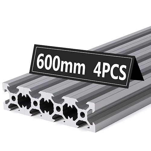 4PCS 23.622 in Silver V Tipo 2020 Perfil de extrusión de aluminio Guía de riel lineal anodizado estándar europeo para piezas de impresora 3D y